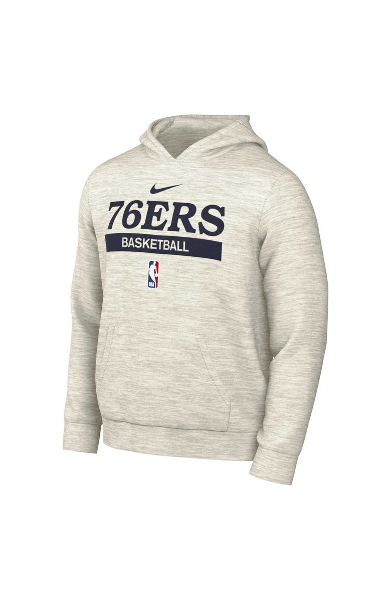 Nike Men's Nike Ash Philadelphia 76ers 2022/23 Spotlight On-Court Practice Performance Pullover Hoodie, Alternate, color, Ash