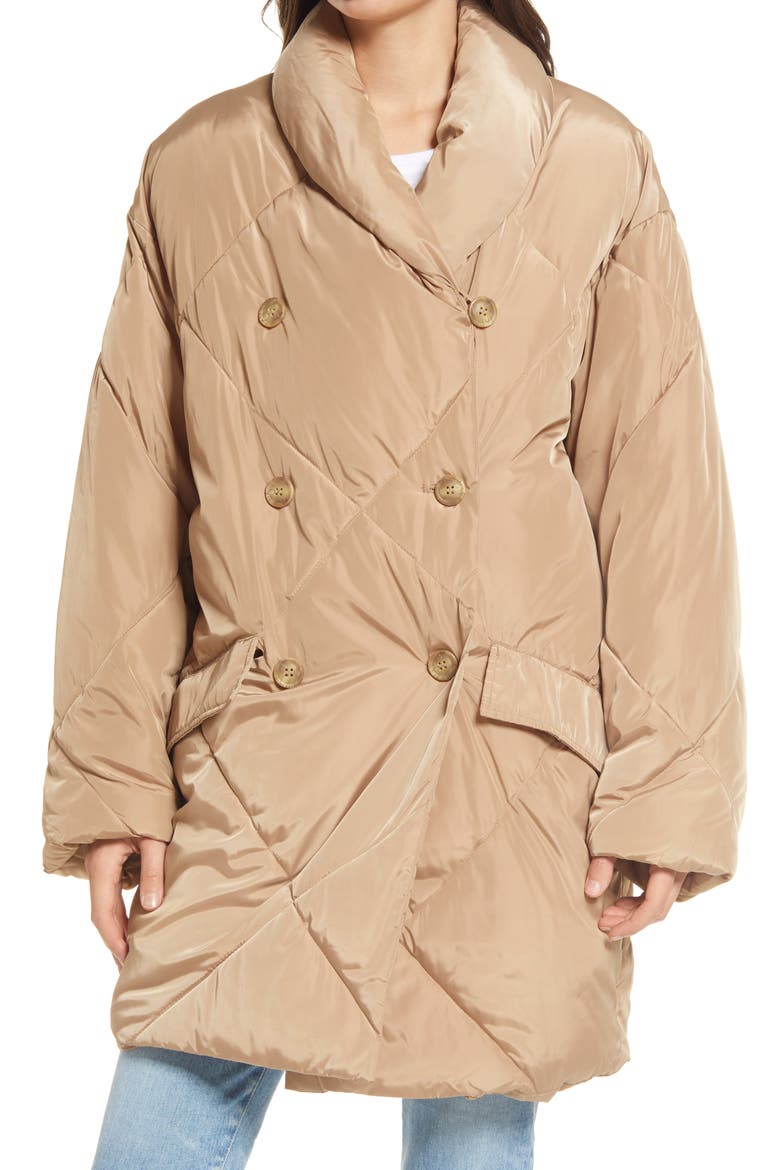 Ella Puffer Coat, Alternate, color, SAND STONE