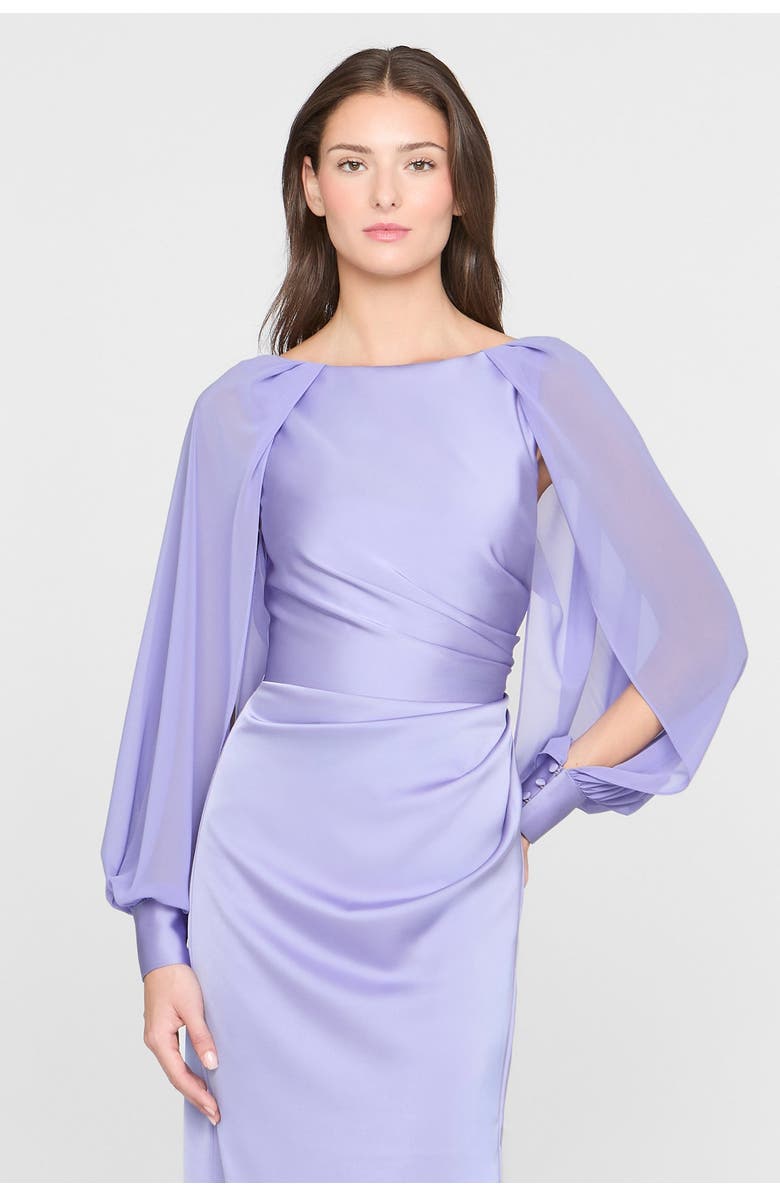 Theia Penelope Satin Column Dress, Alternate, color, Deep Periwinkle