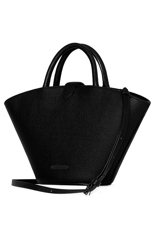 Rebecca Minkoff Mini Megan Leather Fan Tote In Black
