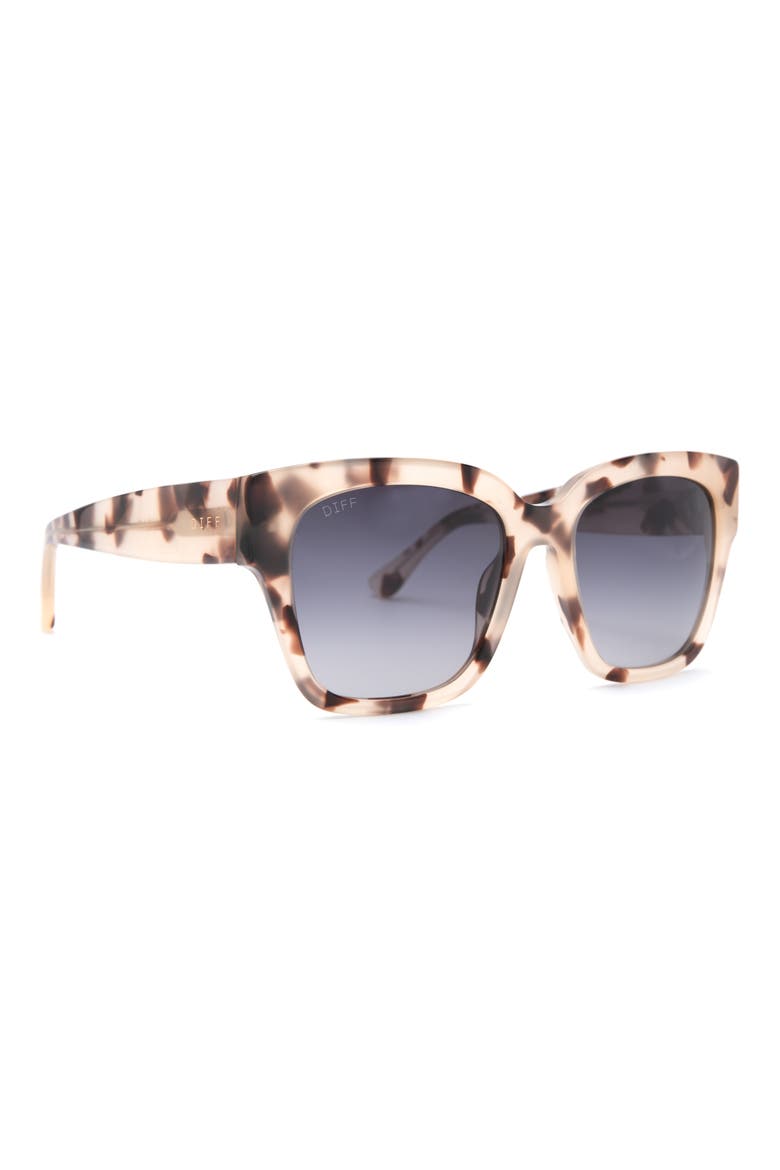Bella II 55mm Polarized Square Cat Eye Sunglasses, Alternate, color, CREAM TORTOISE / GREY