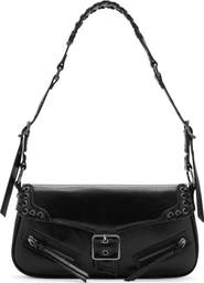 MANGO Buckle Detail Faux Leather Shoulder Bag