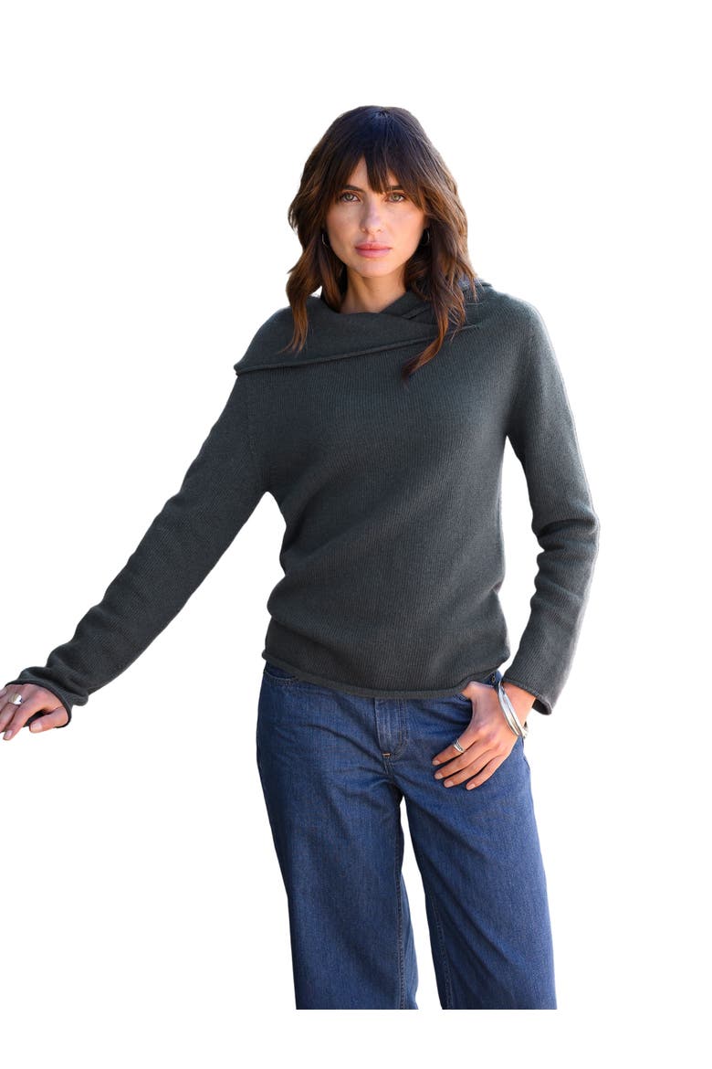 Collared Slouch Sweater, Main, color, SLATE