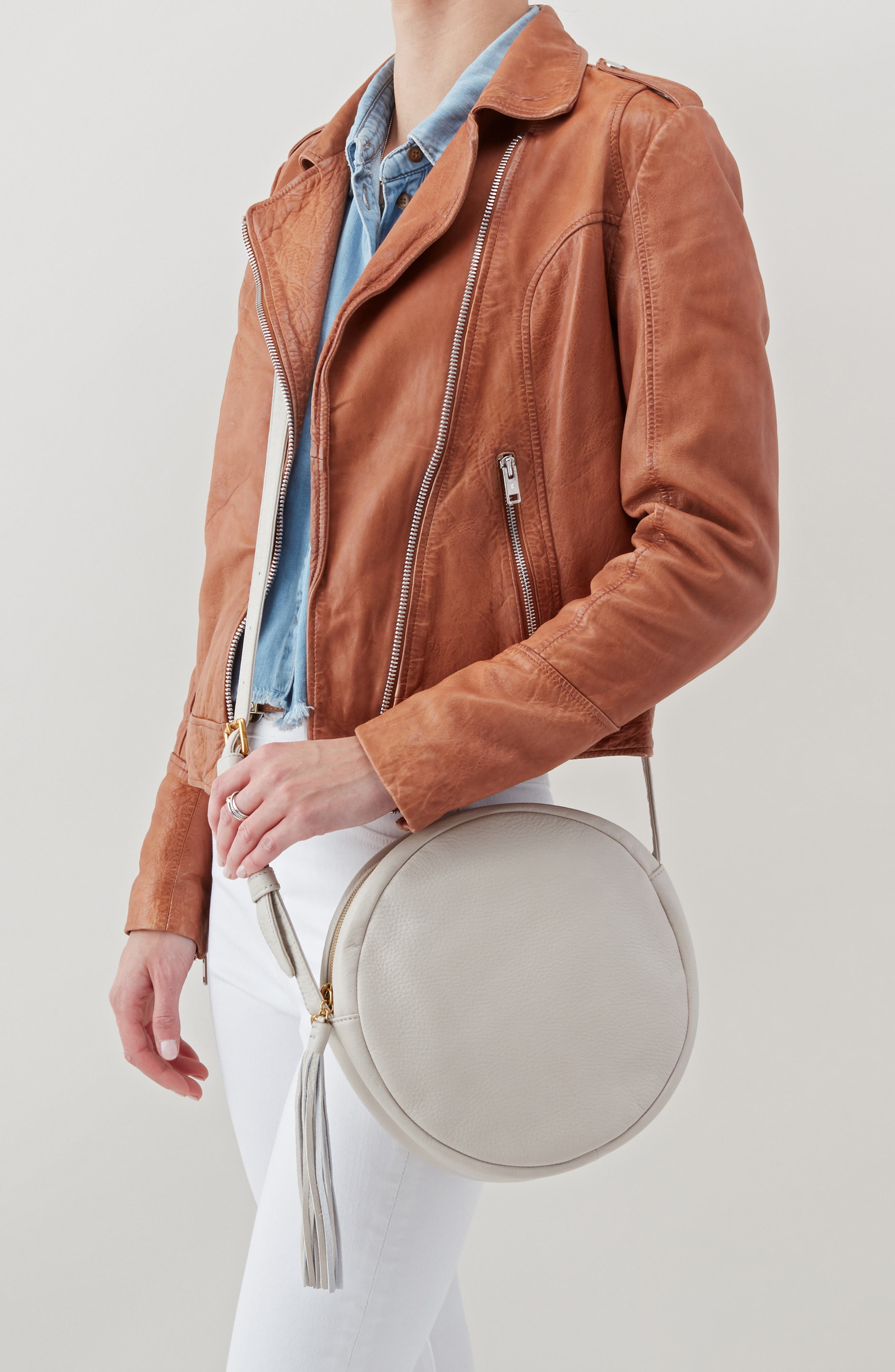Groove Calfskin Leather Crossbody Bag, Alternate, color, DEW