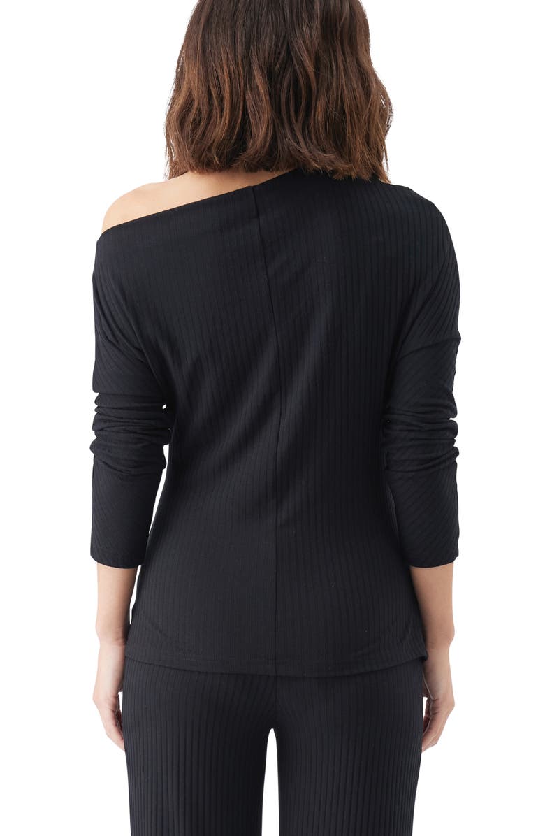 Ripe Maternity Off-Shoulder Rib Top, Alternate, color, Black