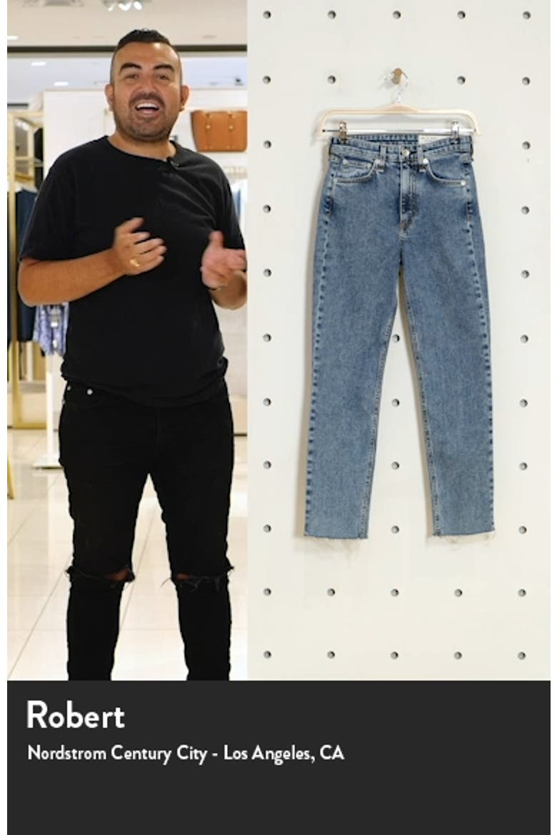 Nina High Waist Raw Hem Ankle Cigarette Jeans video