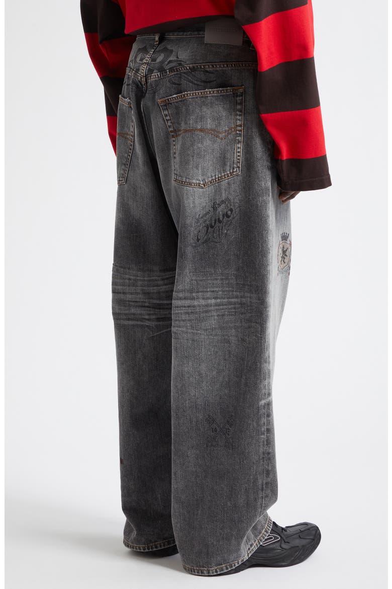 Tattoo Print Baggy Jeans, Alternate, color, 1441 DARK GREY