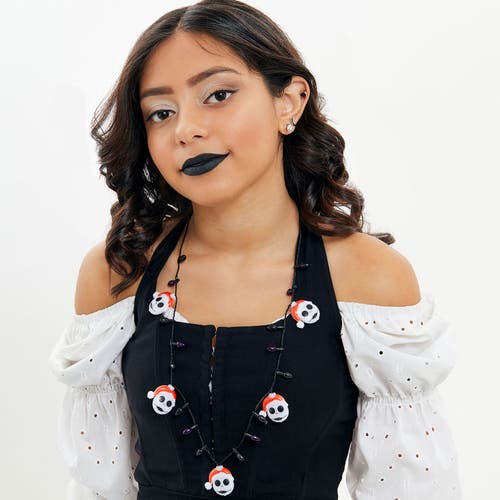 Disney The Nightmare Before Christmas Light Up Necklace, 30-inch In Black