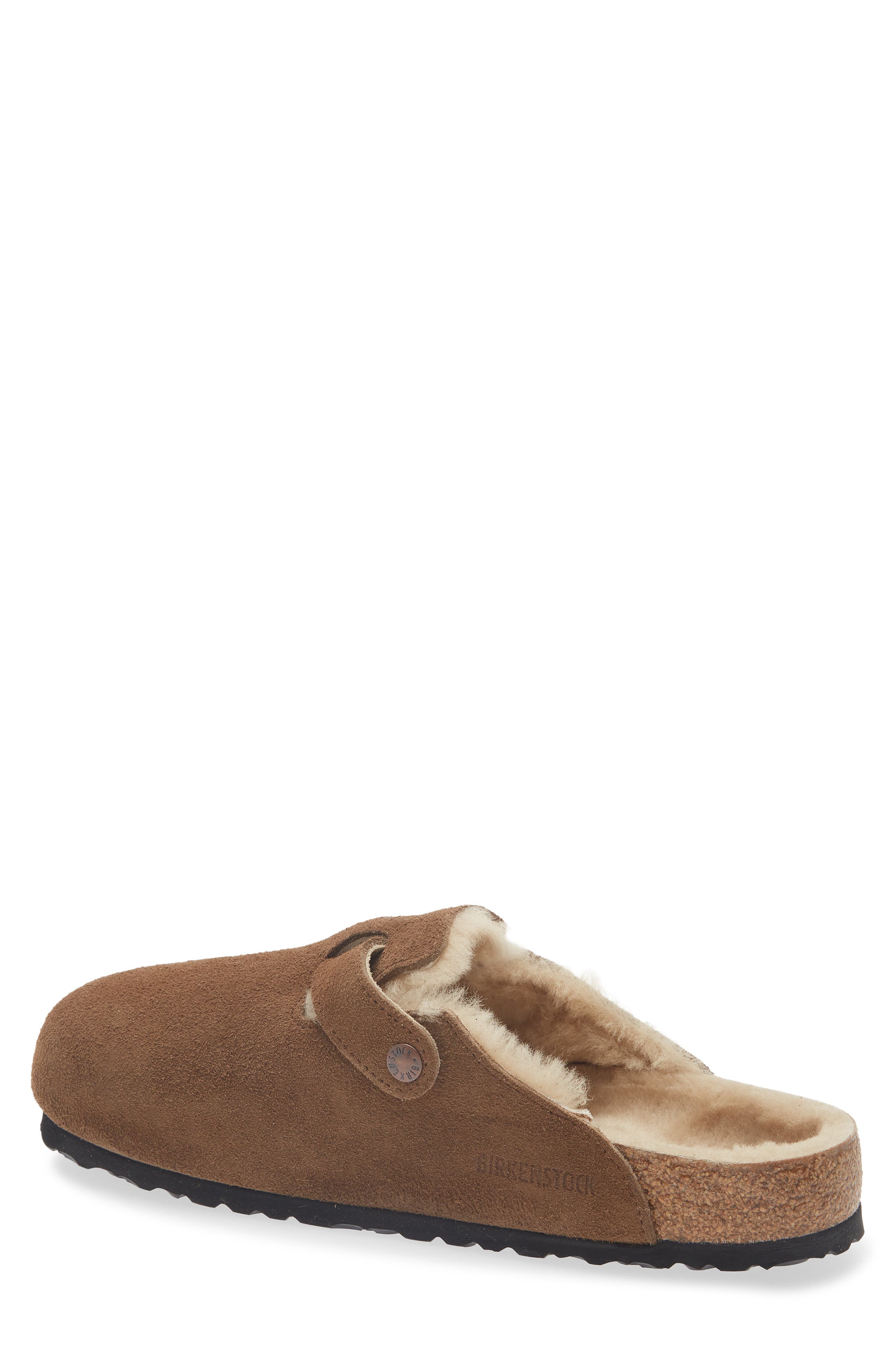 Boston Genuine Shearling Lined Clog, Alternate, color, DARK TEA/ SANDCASTLE