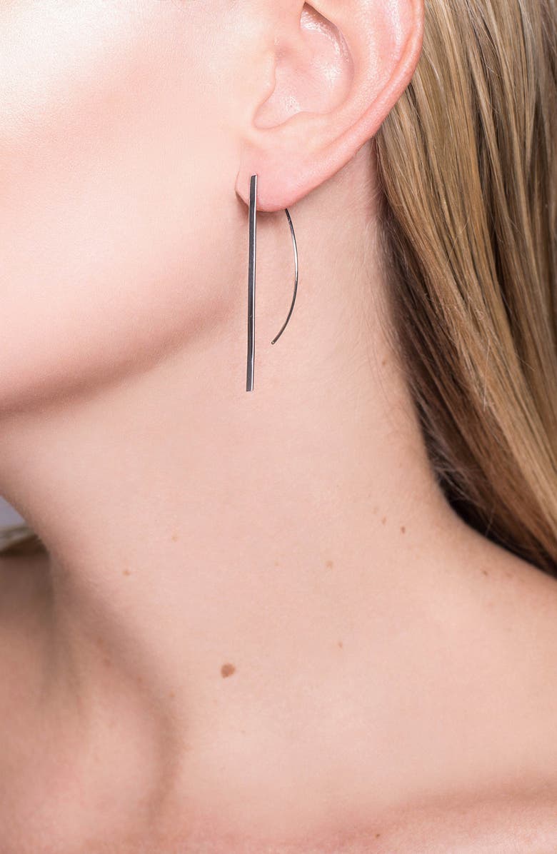 LANA Jewelry Short P-Hoop Earrings, Alternate, color, 