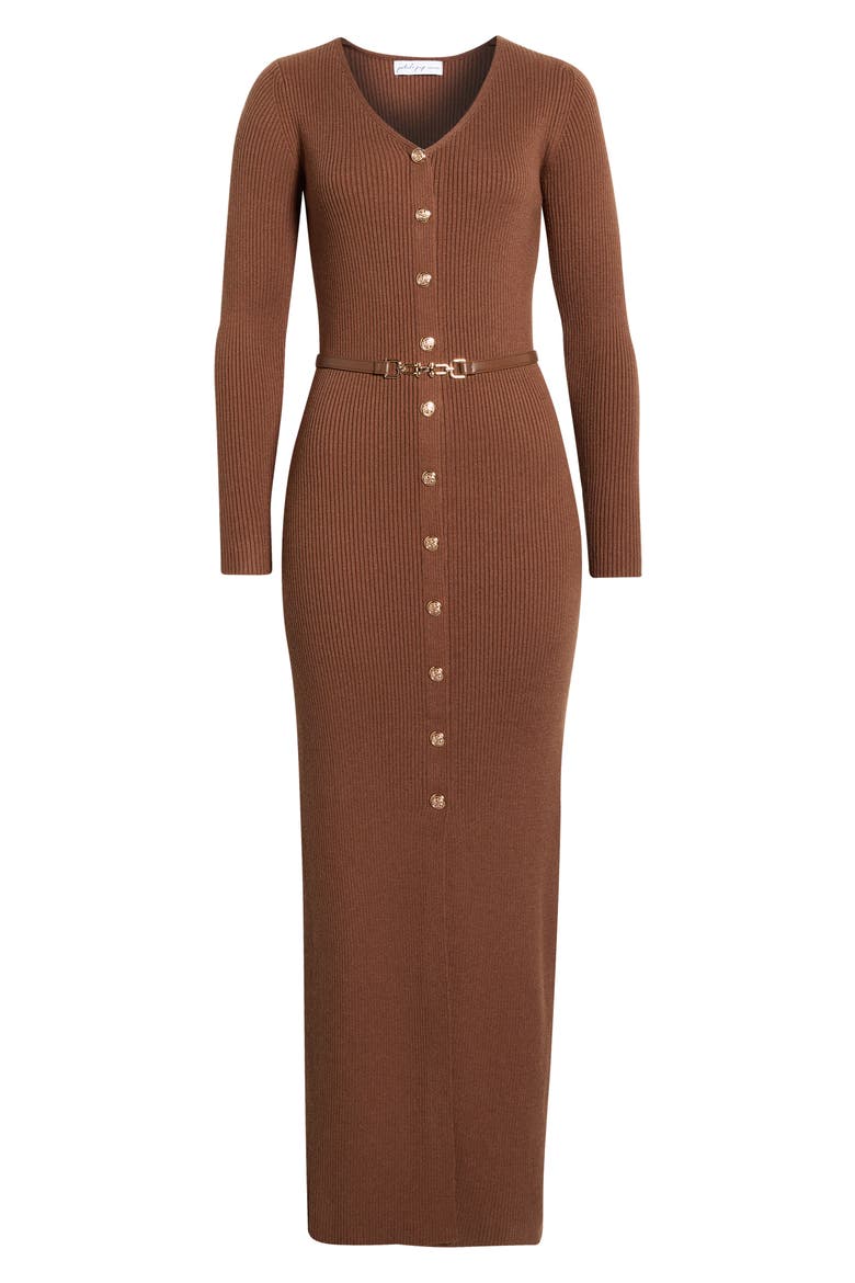 Brydie Long Sleeve Body-Con Midi Dress, Alternate, color, CHOCOLATE BROWN