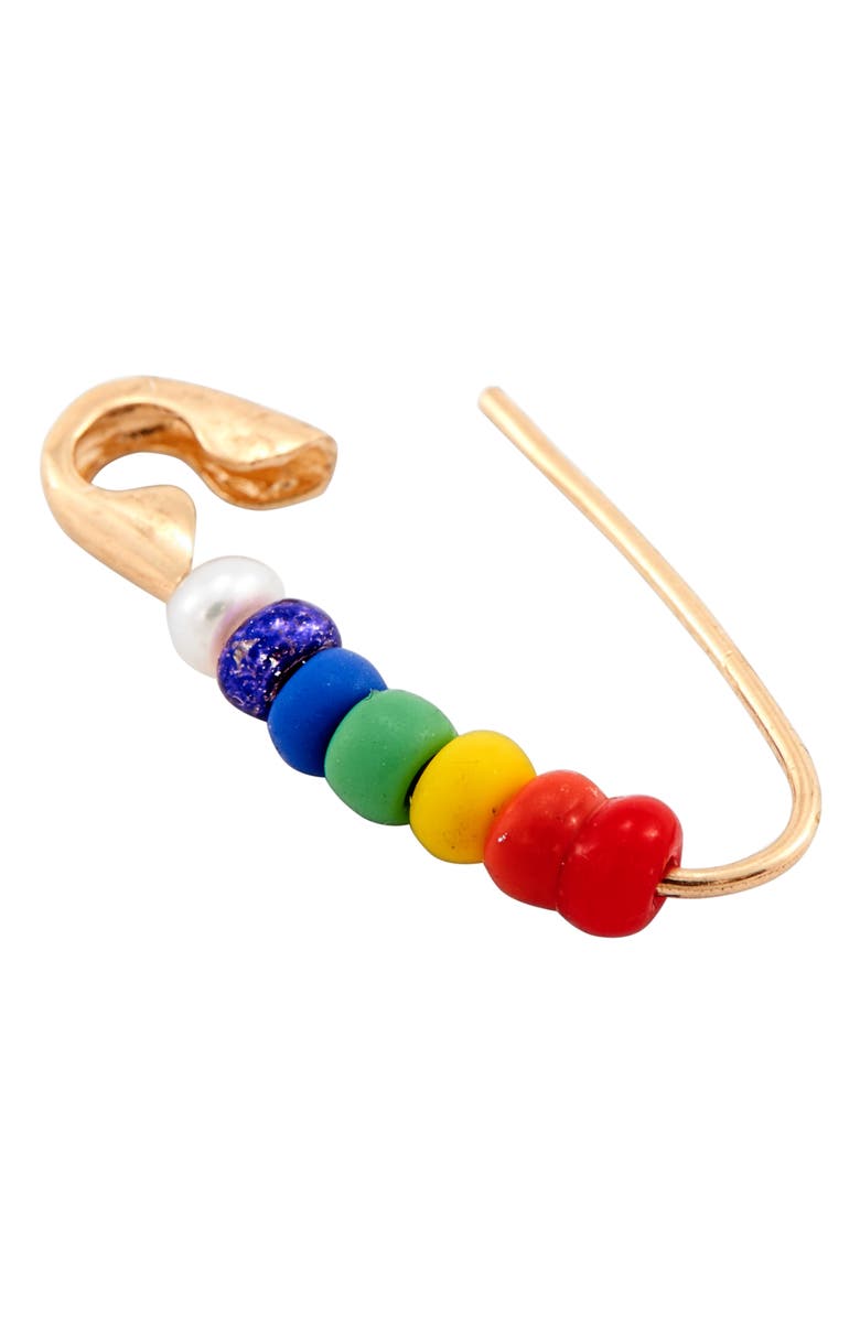 Loren Stewart Pride Rainbow Safety Pin Earring, Alternate, color, 