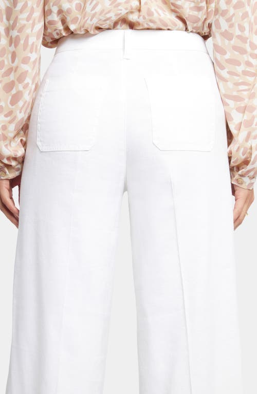 Nydj Linen Blend Crop Wide Leg Pants In White