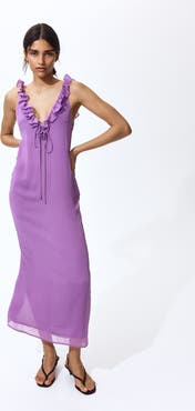 h&m crinkled long dress H&M Spaghetti Strap Crinkled Liquid Effect Maxi Dress, Size XS, Black