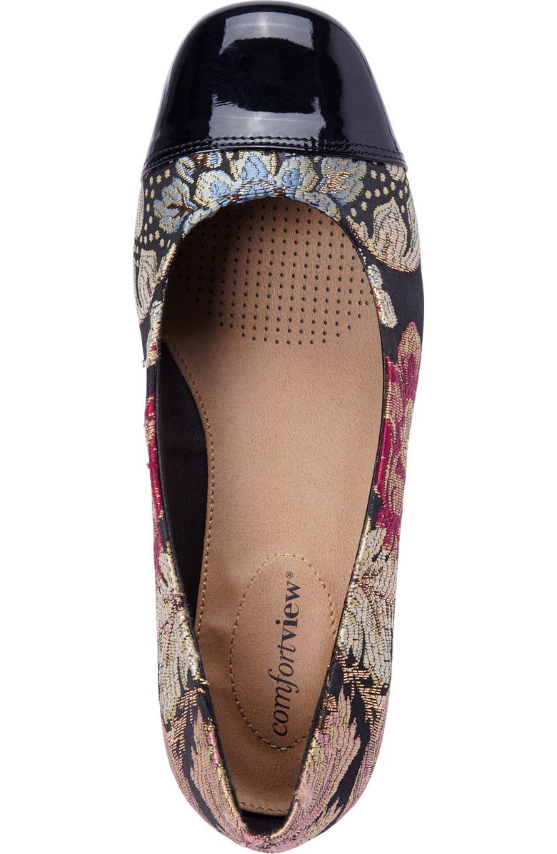 Comfortview The Fay Slip On Flat, Alternate, color, Black And White