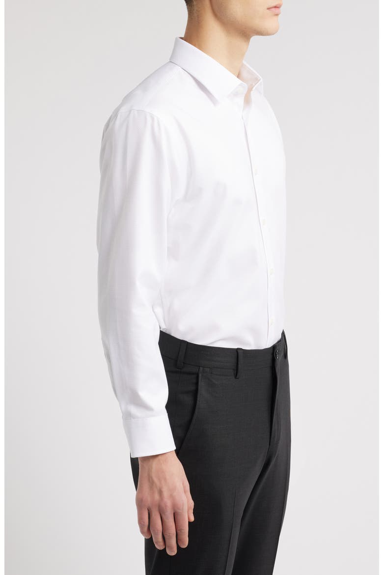 Premium Non-Iron Trim Fit Dress Shirt, Alternate, color, WHITE STAR TRIANGLE PAT