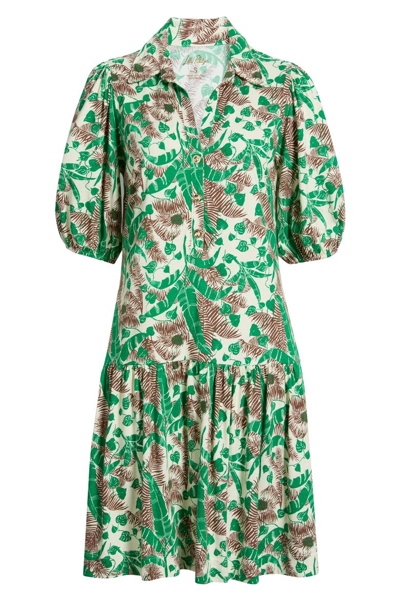 Bingley Print Puff Sleeve Shirtdress, Alternate, color, VANILLA SPICE HIDE AND LEAF