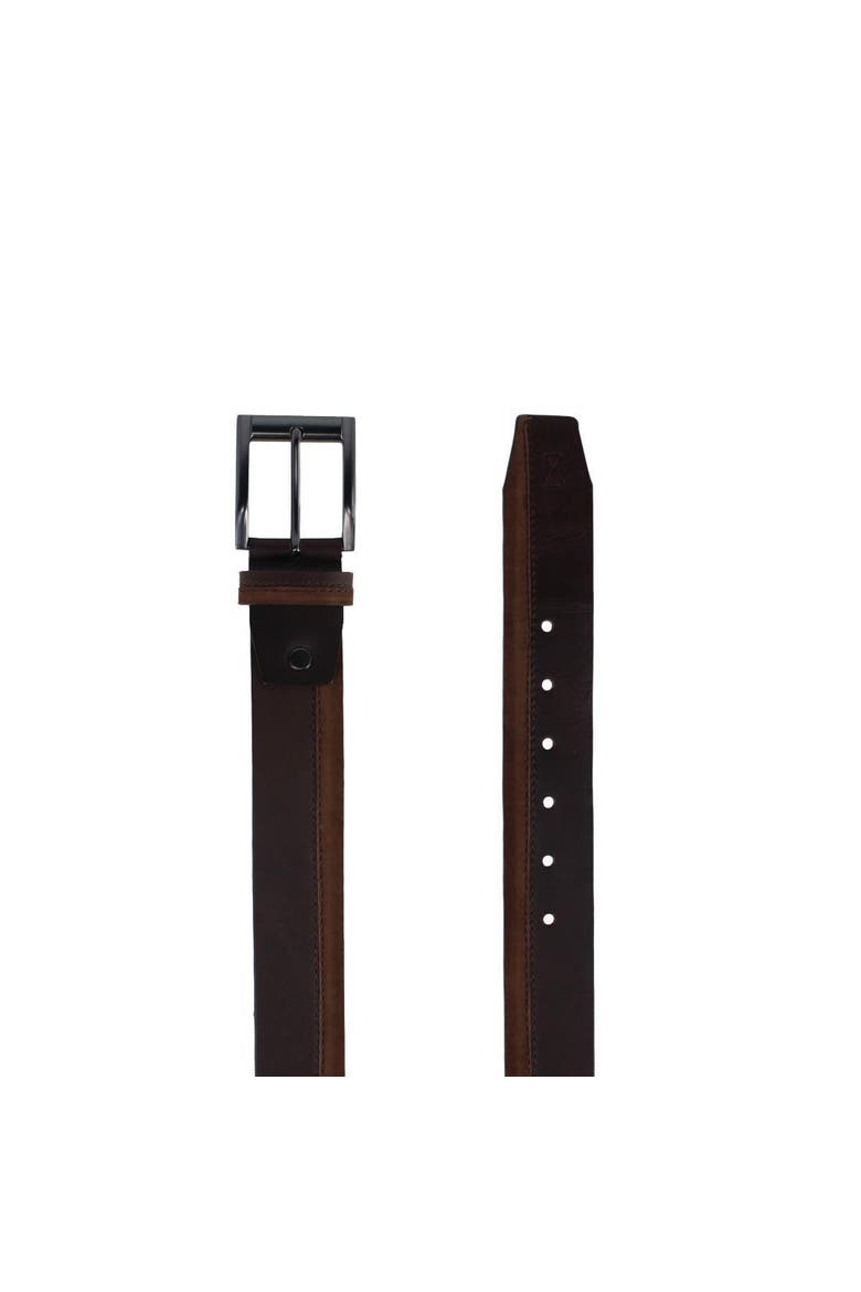 Santiago Mixed Genuine Leather Stitched 38mm Casual Belt, Alternate, color, Brown