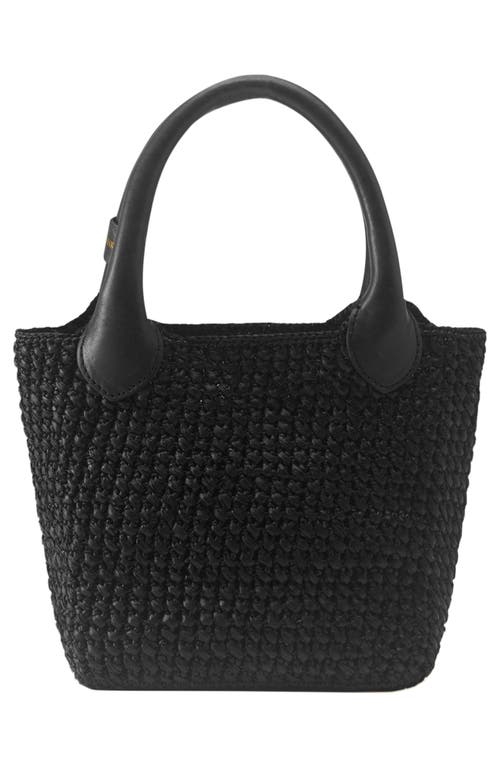 Helen Kaminski Mini Ampara Woven Tote Bag In Charcoal/black