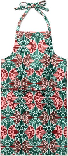 Olive Green - Jacquard Weaving Cotton Apron with Pocket 13