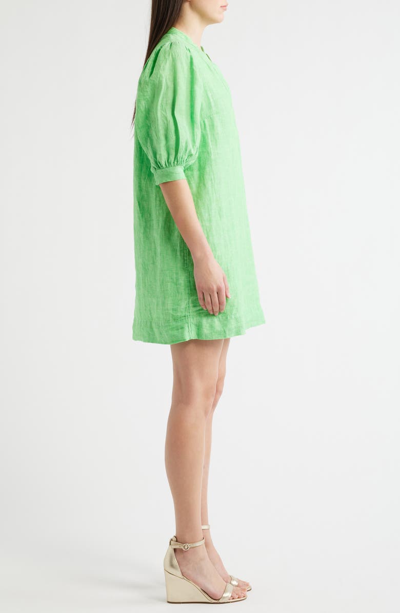 Lilly Pulitzer<sup>®</sup> Mialeigh Elbow Sleeve Linen Shift Dress, Alternate, color, Putting Green X Resort White