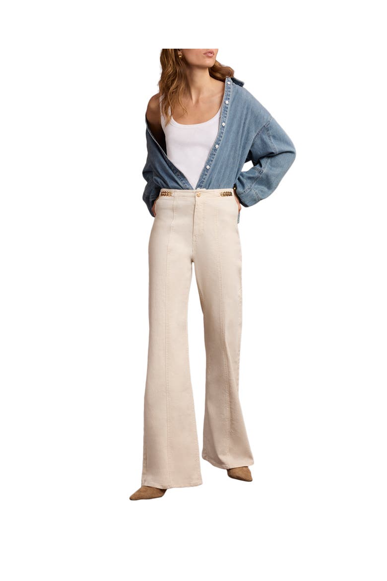 Full Length Flared Jeans, Main, color, Cream