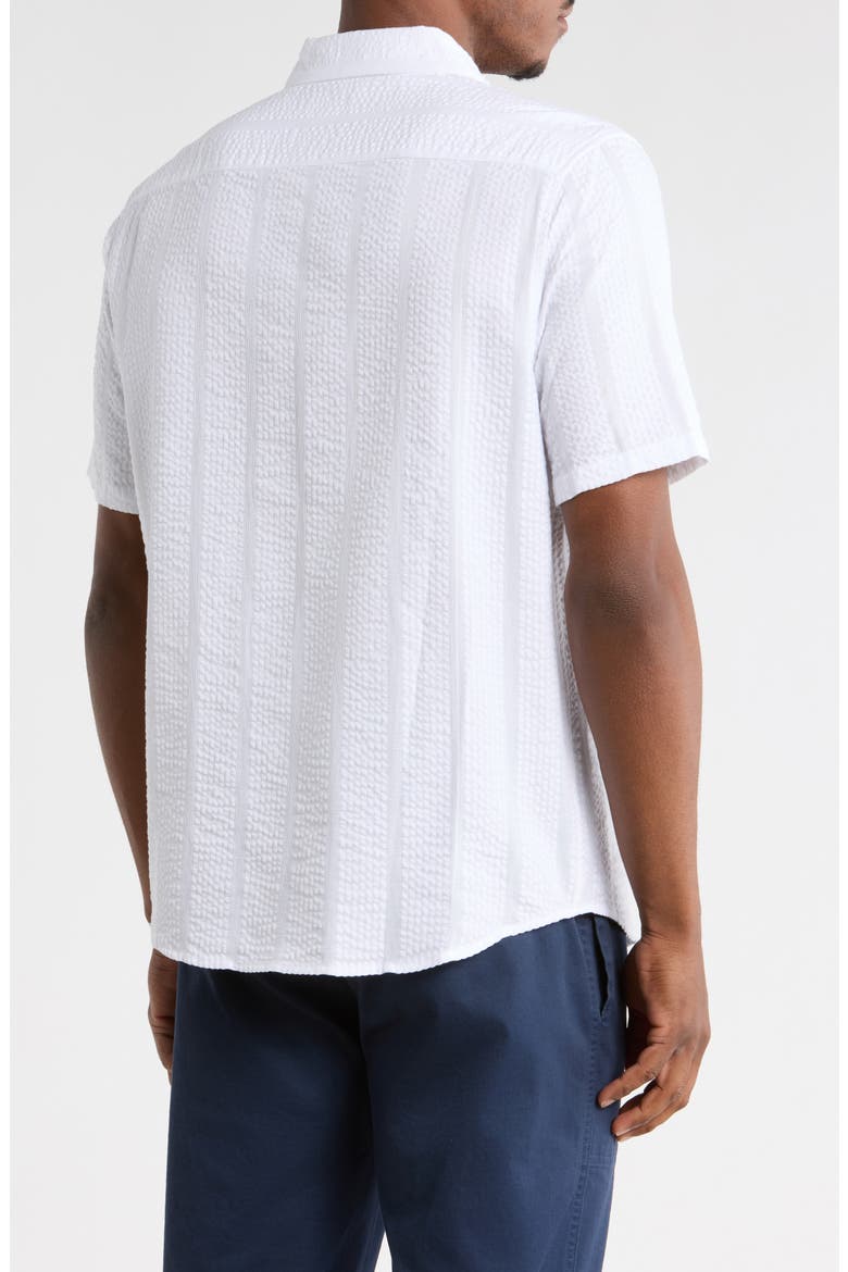 Short Sleeve Seersucker Shirt, Alternate, color, WHITE