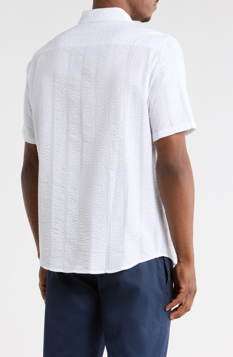 INDUSTRY REPUBLIC CLOTHING Short Sleeve Seersucker Shirt, Alternate, color, White