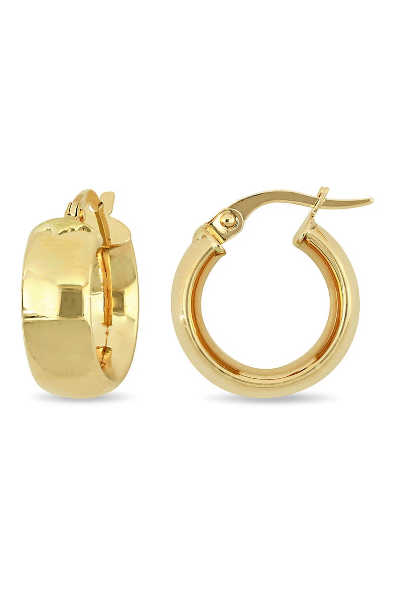 15mm Satin Finish Hoop Earrings, Main, color, GOLD