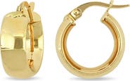DELMAR 15mm Satin Finish Hoop Earrings