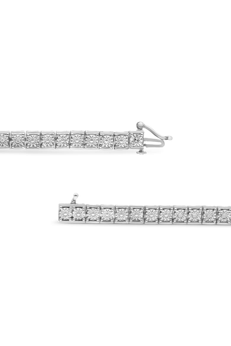 Silver 1/4 Cttw Diamond Link Bracelet, Alternate, color, White