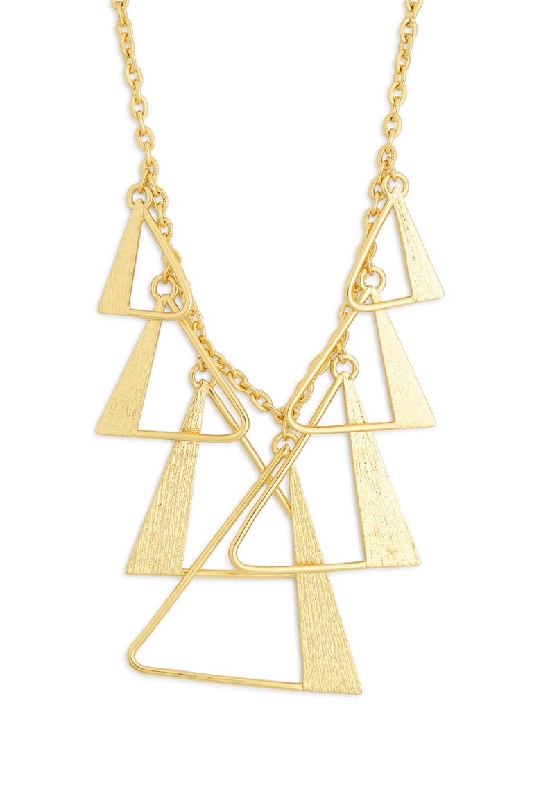 Geometric Triangle Necklace, Main, color, GOLD