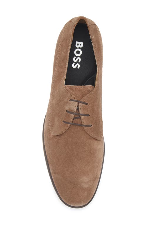 Hugo Boss Suede Derby Shoes In Brown
