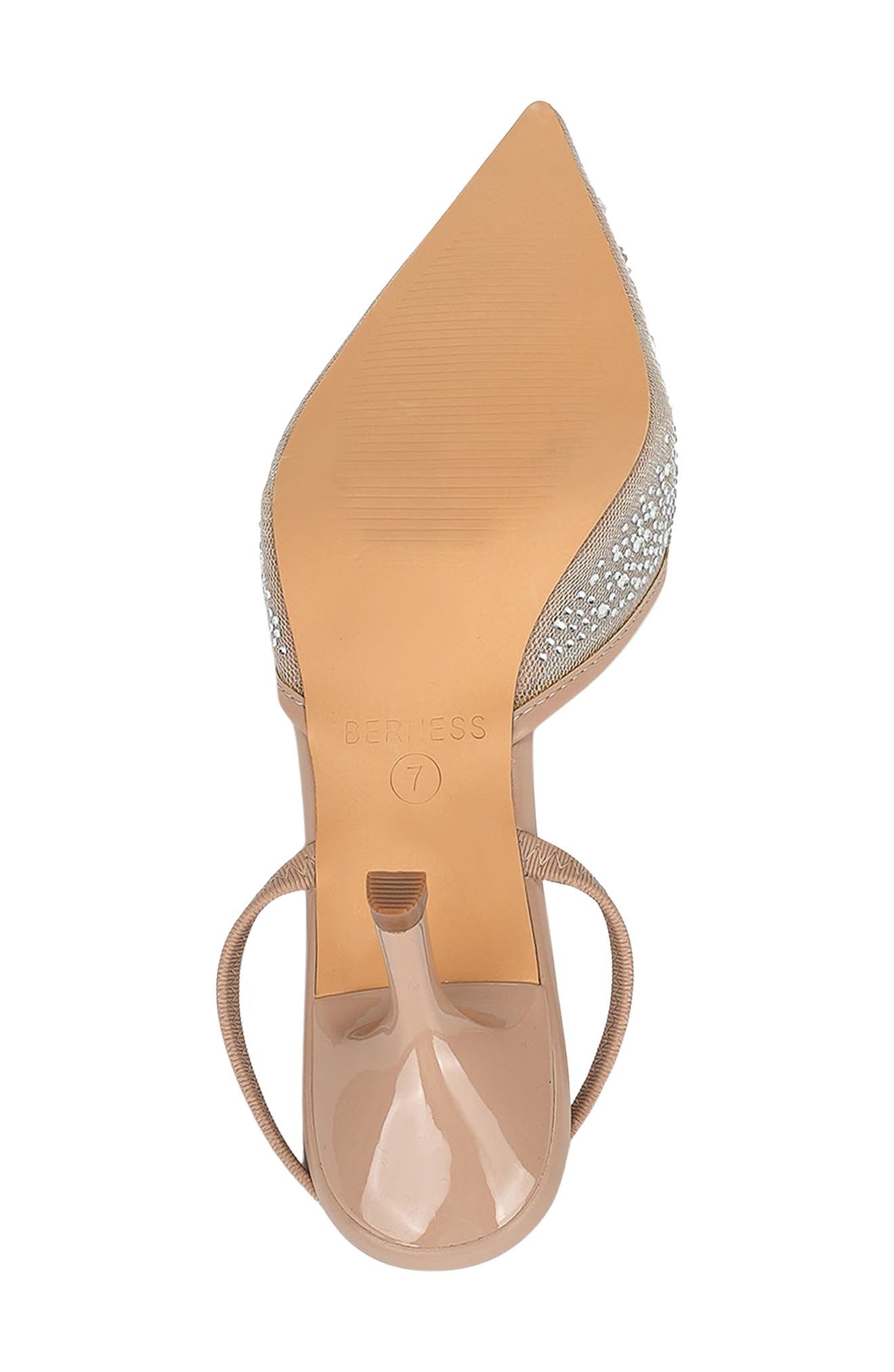 Cara Rhinestone Mesh Pump, Alternate, color, BEIGE