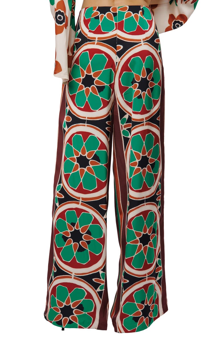 CIEBON Kat Geo Print Wide Leg Pants, Alternate, color, Green Multi