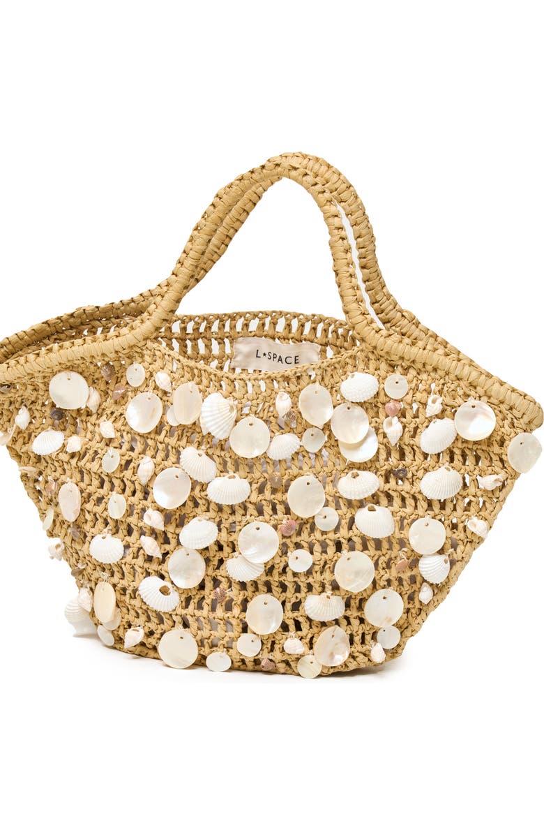 LSPACE Alba Crochet Raffia Tote, Alternate, color, Cream/ Natural