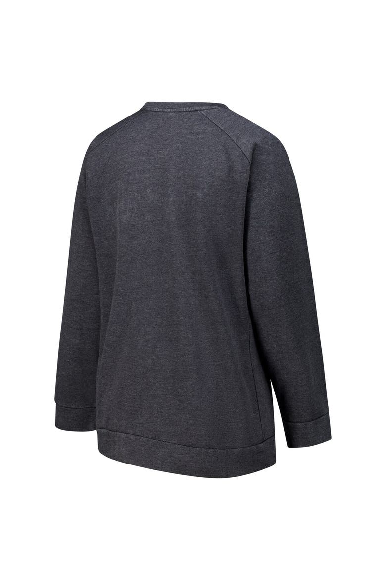 Women's Fanatics  Charcoal Cincinnati Bengals Acid Wash Raglan Pullover Sweatshirt, Alternate, color, Charcoal