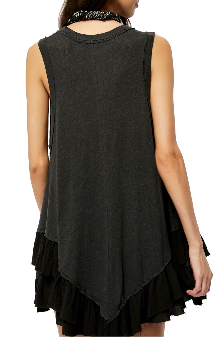 Sasha Shimmy Ruffle Hem Tank, Alternate, color, WASHED BLACK