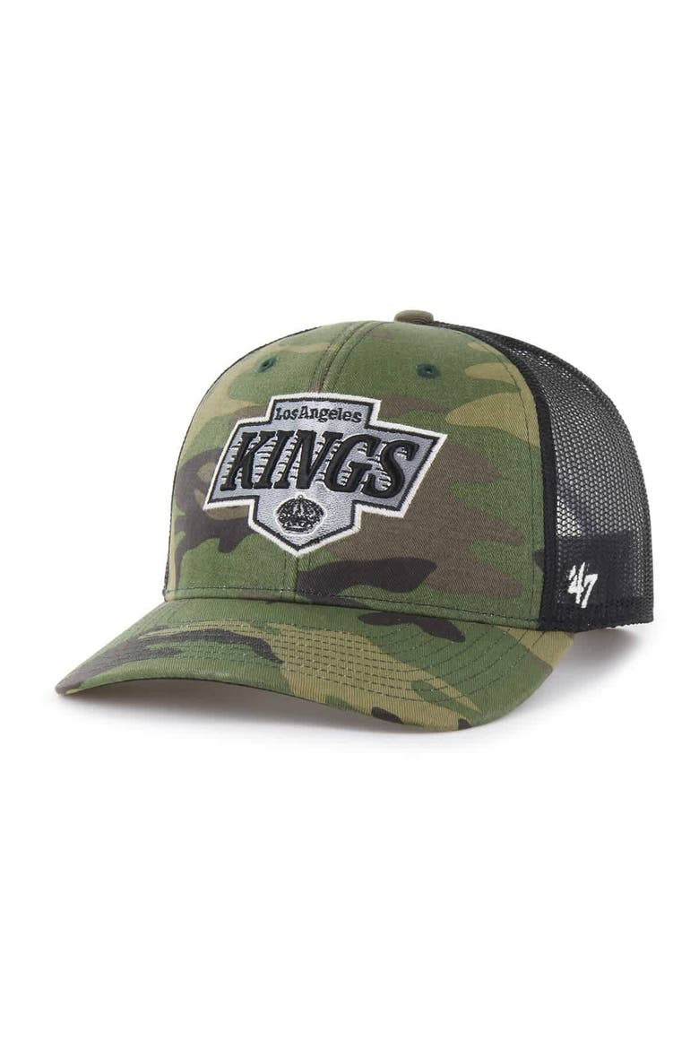 Men's '47 Camo/Black Los Angeles Kings Trucker Adjustable Hat, Main, color, Camo