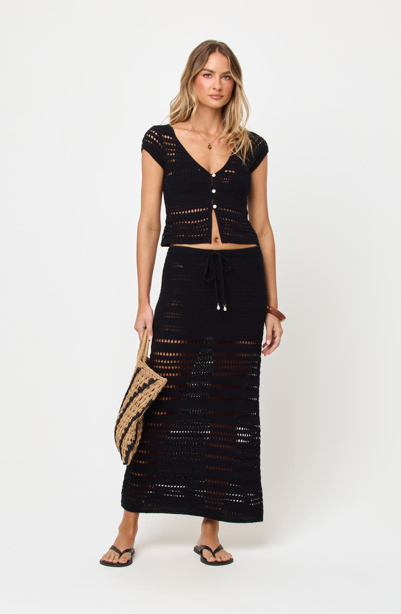 LSPACE Tula Semisheer Crop Cotton Open Stitch Cover-Up Top, Alternate, color, 