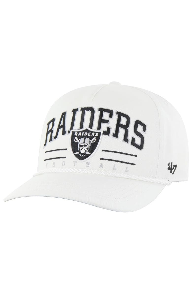 '47 Men's '47 White Las Vegas Raiders Roscoe Hitch Rope Adjustable Hat, Main, color, White