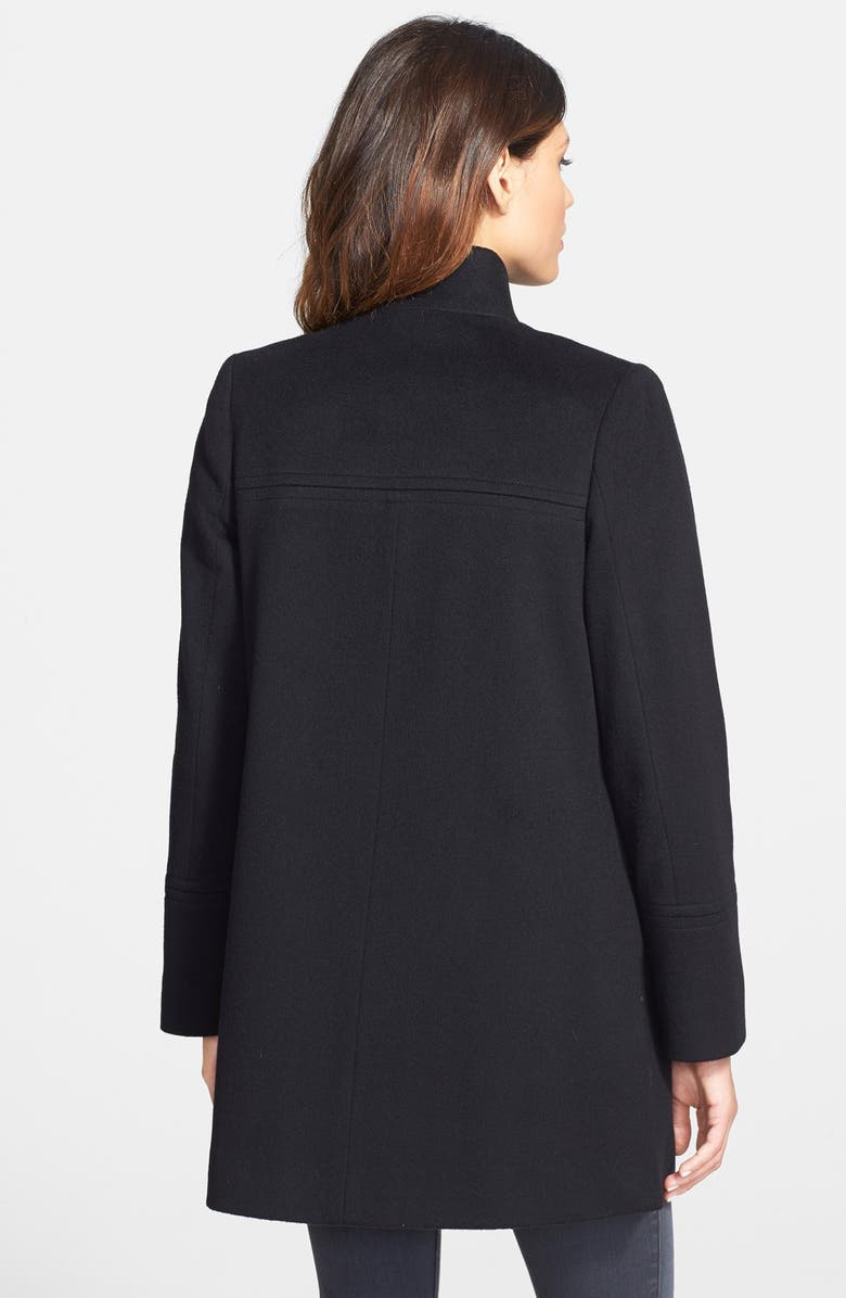 Fleurette Wool Stand Collar Car Coat, Alternate, color, 