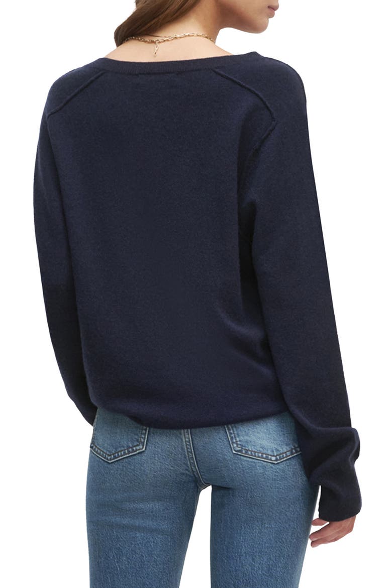 The Ryann V-Neck Cashmere Sweater, Alternate, color, NAVY