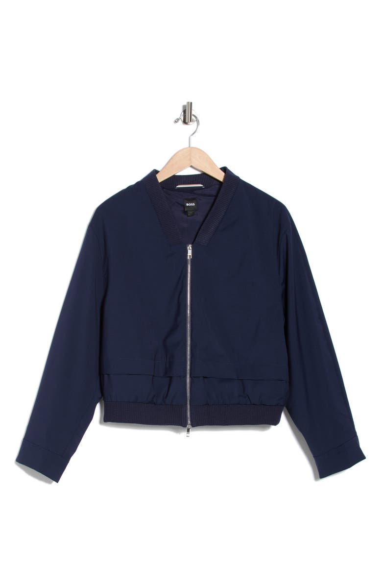 BOSS Jirian Virgin Wool Bomber, Main, color, Dark Blue