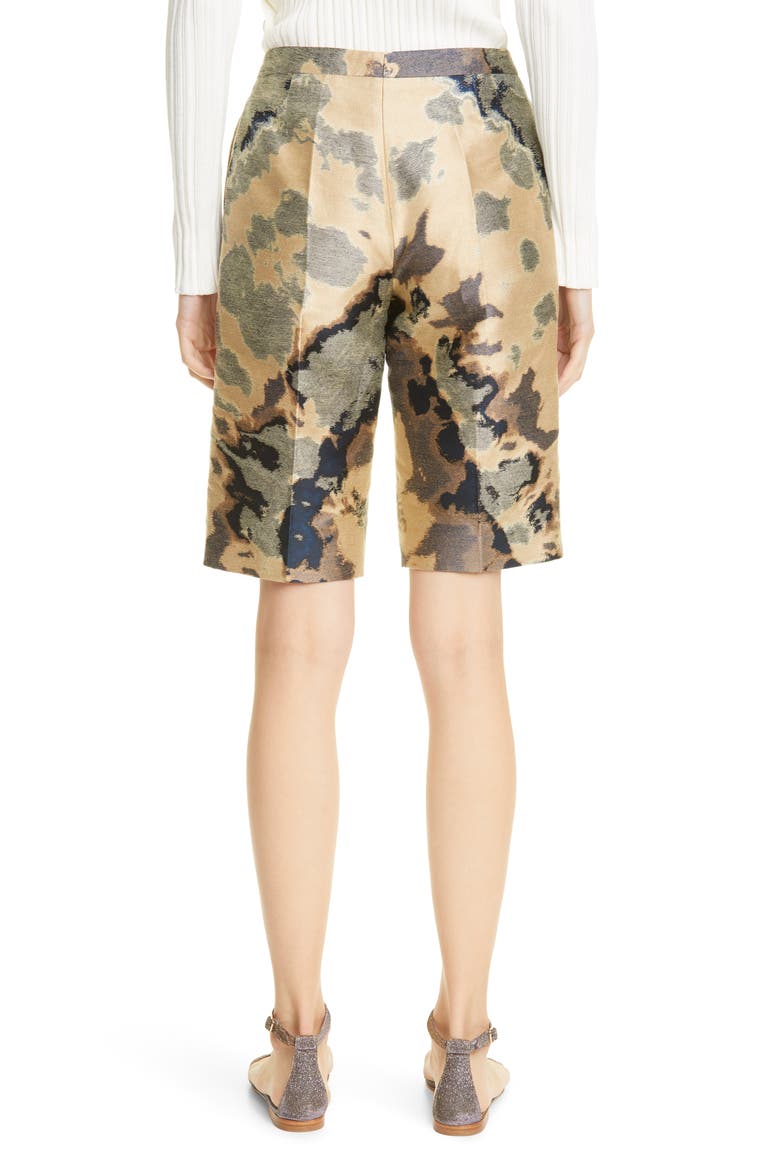 Floral Jacquard Bermuda Shorts, Alternate, color, GOLD MULTI