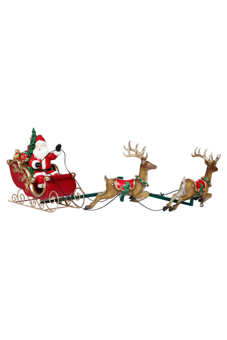 Santa and Deer Tree Decor, Main, color, Red