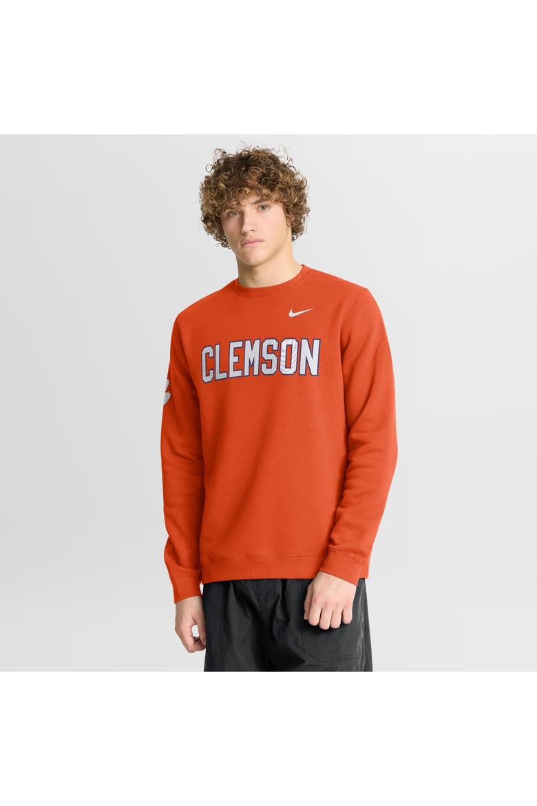Men's Nike Orange Clemson Tigers 2026 Sideline Club Sweatshirt, Main, color, Orange