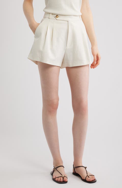Kingsley Pleated Linen Blend Shorts