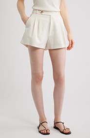 DÔEN Kingsley Pleated Linen Blend Shorts