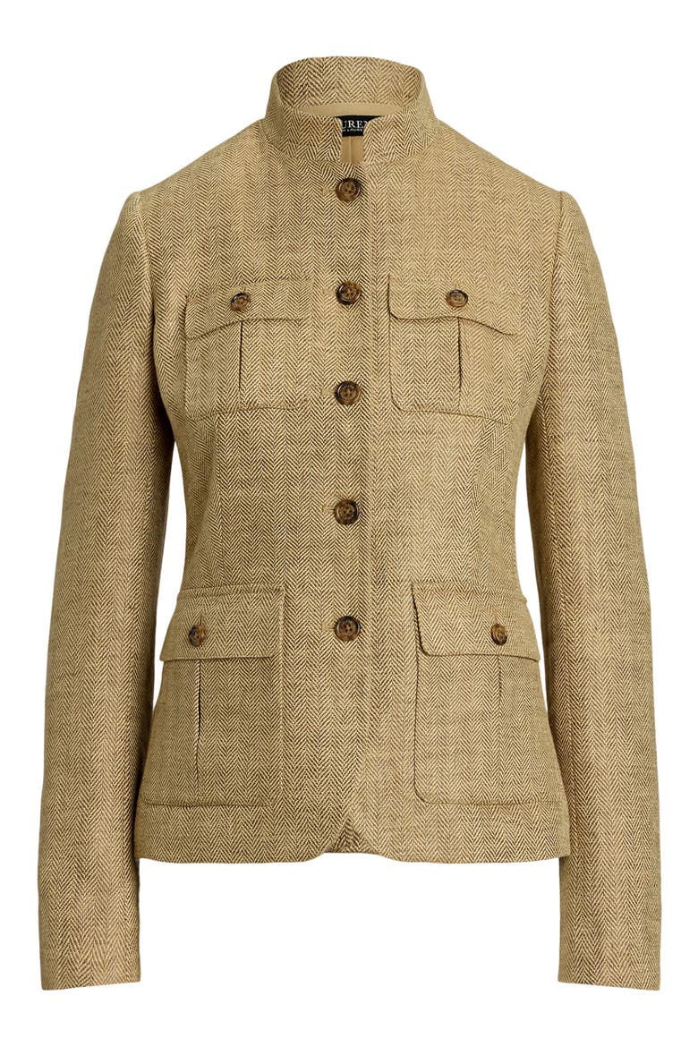 Herringbone Tweed Linen Jacket, Alternate, color, LIGHT BROWN/ TAN